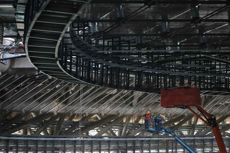 Trabajos de construcción para los Juegos Olímpicos de Invierno de Beijing