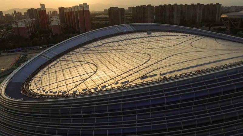 Trabajos de construcción para los Juegos Olímpicos de Invierno de Beijing