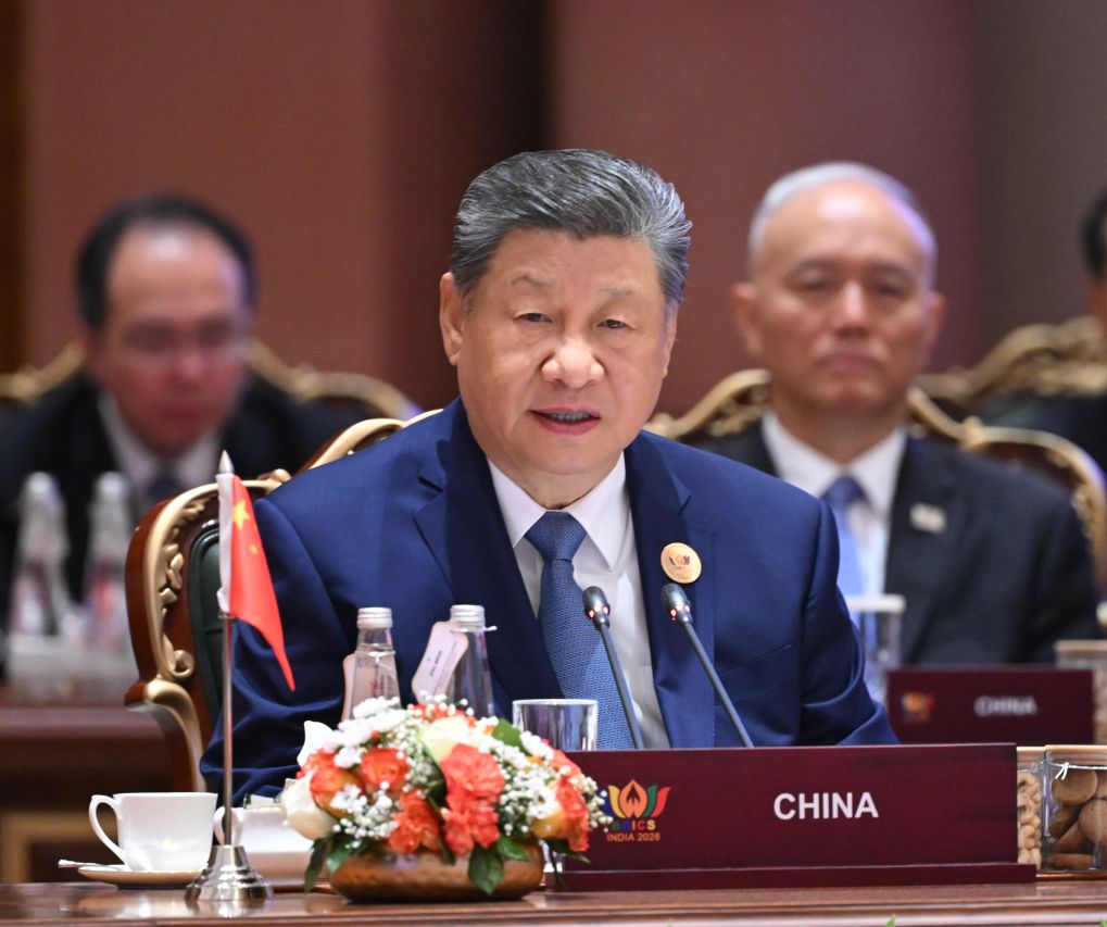 El presidente chino, Xi Jinping, interviene en la primera sesión de la 18ª cumbre del BRICS, en Nueva Delhi, India, el 12 de septiembre de 2026. (Xinhua/Yan Yan)